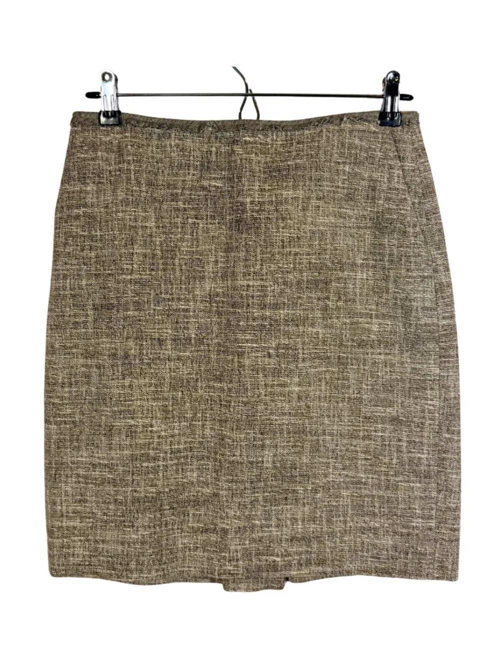 Ann Taylor Petites 4P Tan Tweed Pencil Skirt Italian Fabric Lined